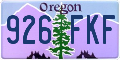 OR license plate 926FKF