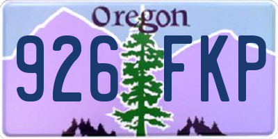 OR license plate 926FKP