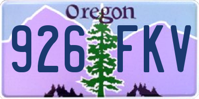 OR license plate 926FKV