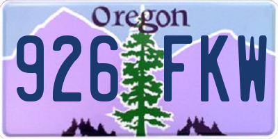 OR license plate 926FKW