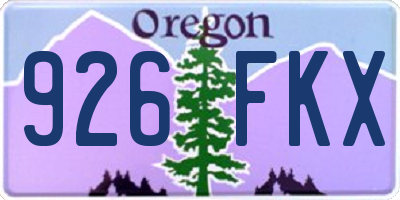 OR license plate 926FKX