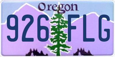OR license plate 926FLG