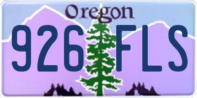 OR license plate 926FLS