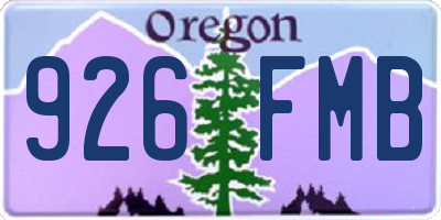 OR license plate 926FMB