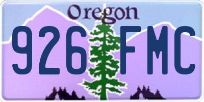 OR license plate 926FMC