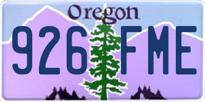 OR license plate 926FME