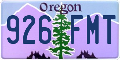 OR license plate 926FMT