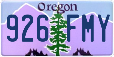 OR license plate 926FMY