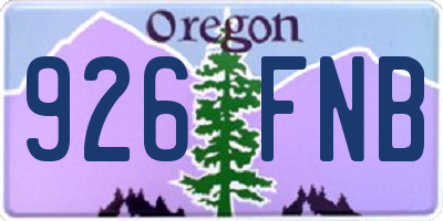 OR license plate 926FNB