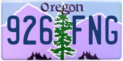 OR license plate 926FNG