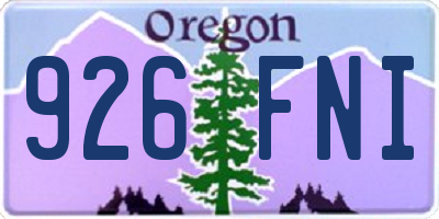 OR license plate 926FNI
