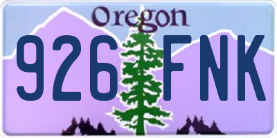 OR license plate 926FNK
