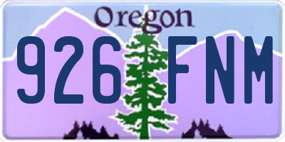 OR license plate 926FNM