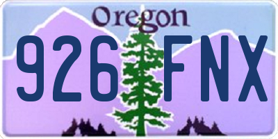 OR license plate 926FNX