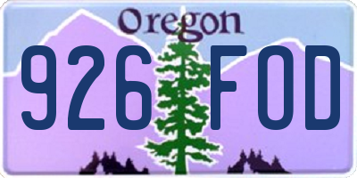 OR license plate 926FOD