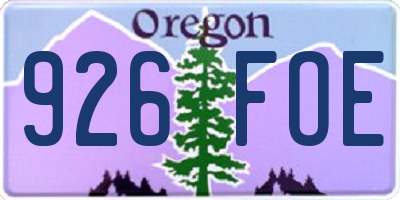 OR license plate 926FOE