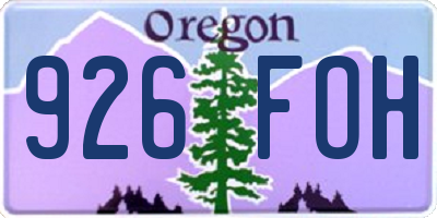 OR license plate 926FOH