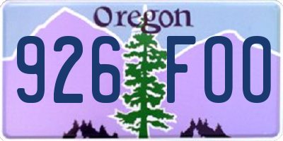 OR license plate 926FOO
