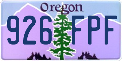 OR license plate 926FPF