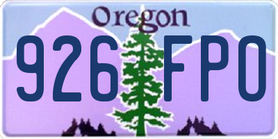 OR license plate 926FPO