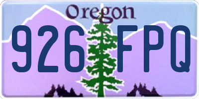 OR license plate 926FPQ
