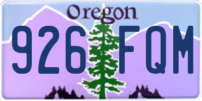 OR license plate 926FQM