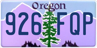 OR license plate 926FQP