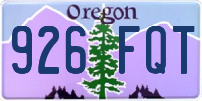 OR license plate 926FQT