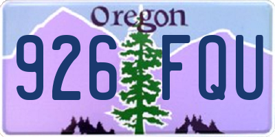 OR license plate 926FQU