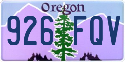 OR license plate 926FQV