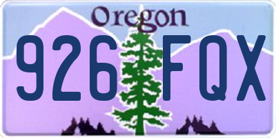 OR license plate 926FQX