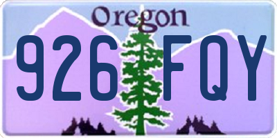 OR license plate 926FQY