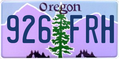 OR license plate 926FRH