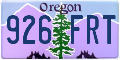 OR license plate 926FRT