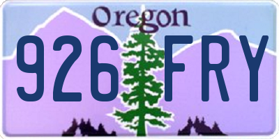 OR license plate 926FRY