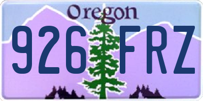 OR license plate 926FRZ