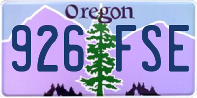 OR license plate 926FSE