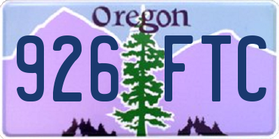 OR license plate 926FTC