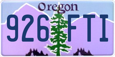 OR license plate 926FTI