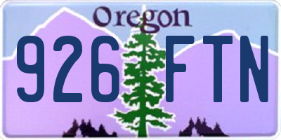 OR license plate 926FTN