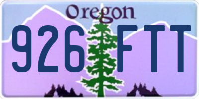 OR license plate 926FTT