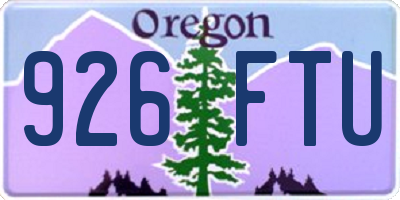 OR license plate 926FTU