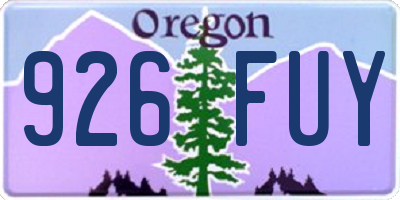 OR license plate 926FUY