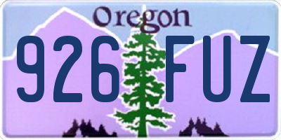OR license plate 926FUZ