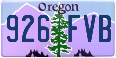 OR license plate 926FVB