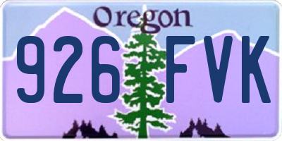 OR license plate 926FVK