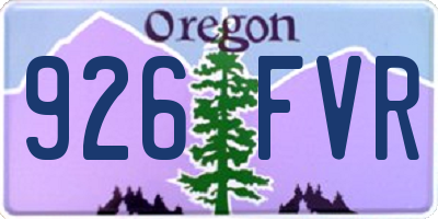 OR license plate 926FVR