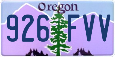 OR license plate 926FVV
