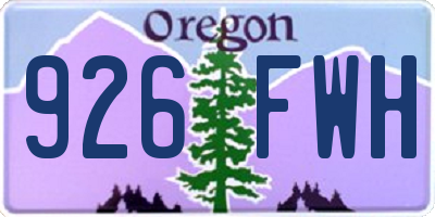 OR license plate 926FWH