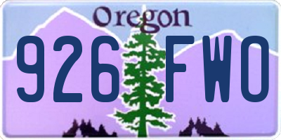 OR license plate 926FWO